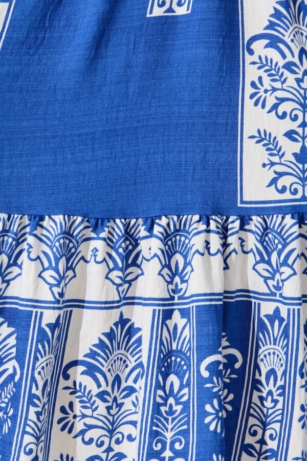 Dress in Blue with White Print
