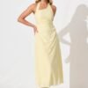 Maxi Sundress in Lemon Cotton