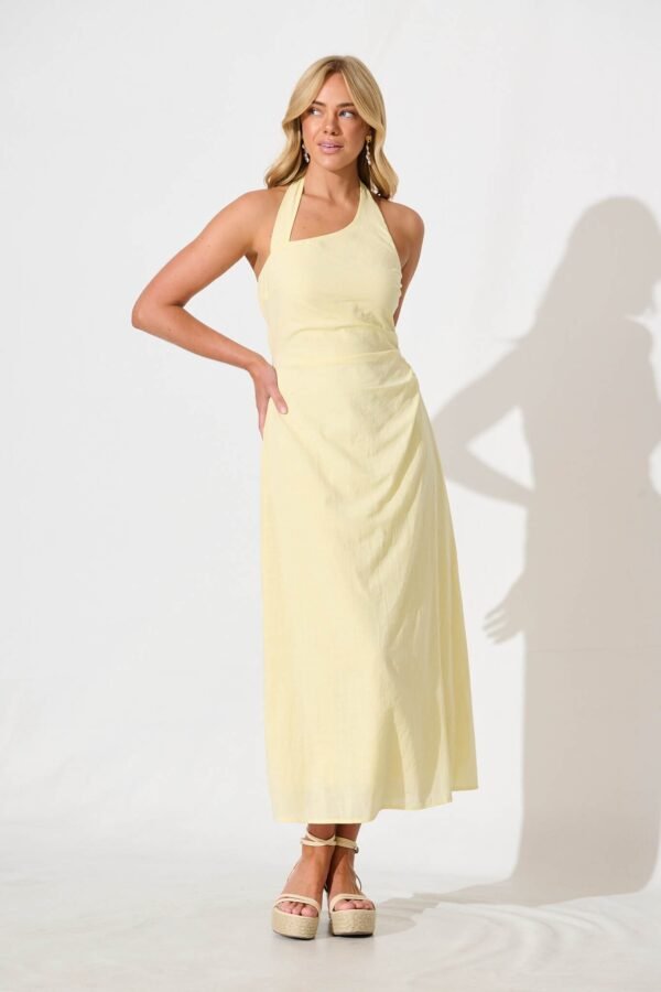 Maxi Sundress in Lemon Cotton