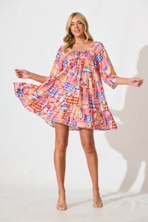 241112_StFrock_Phoebe_LOLE9140-9-STF-MUL_0005.jpg Dress In Multi Conversational Print