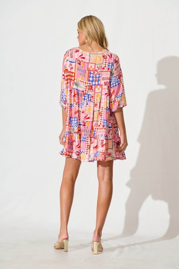 Dress In Multi Conversational Print