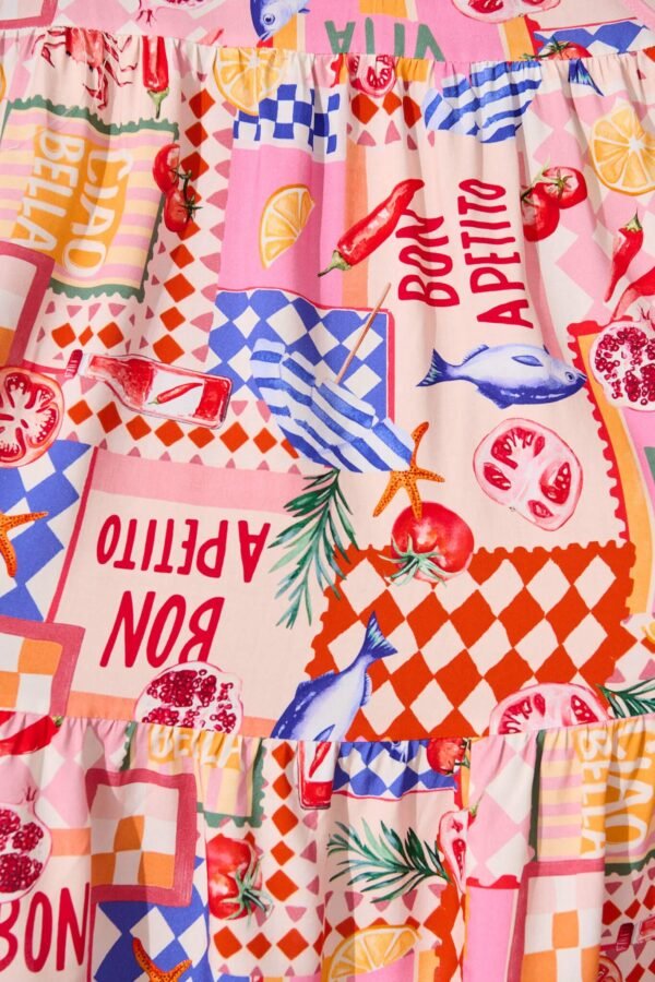 Dress In Multi Conversational Print