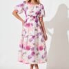 Midi Dress in Lilac Floral