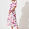 Midi Dress in Lilac Floral