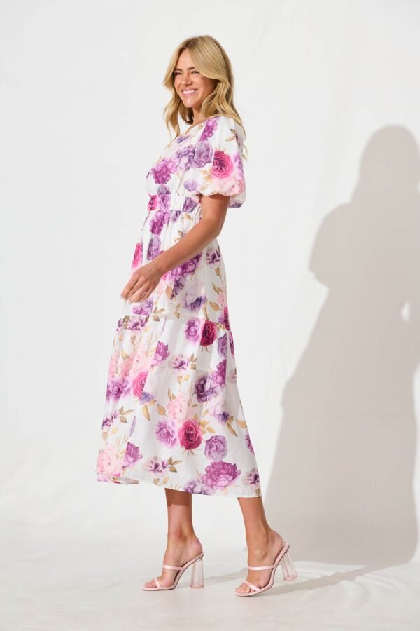 Midi Dress in Lilac Floral