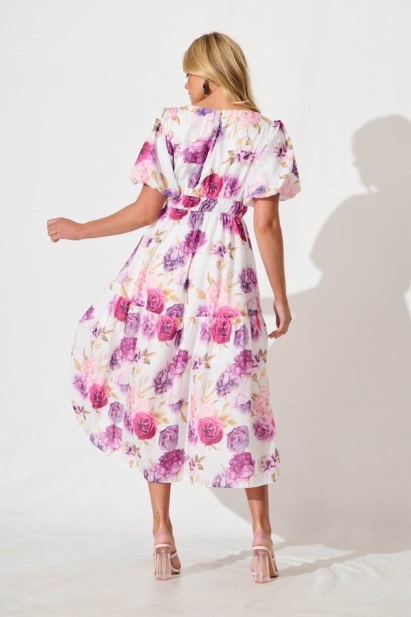 Midi Dress in Lilac Floral