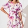 Midi Dress in Lilac Floral