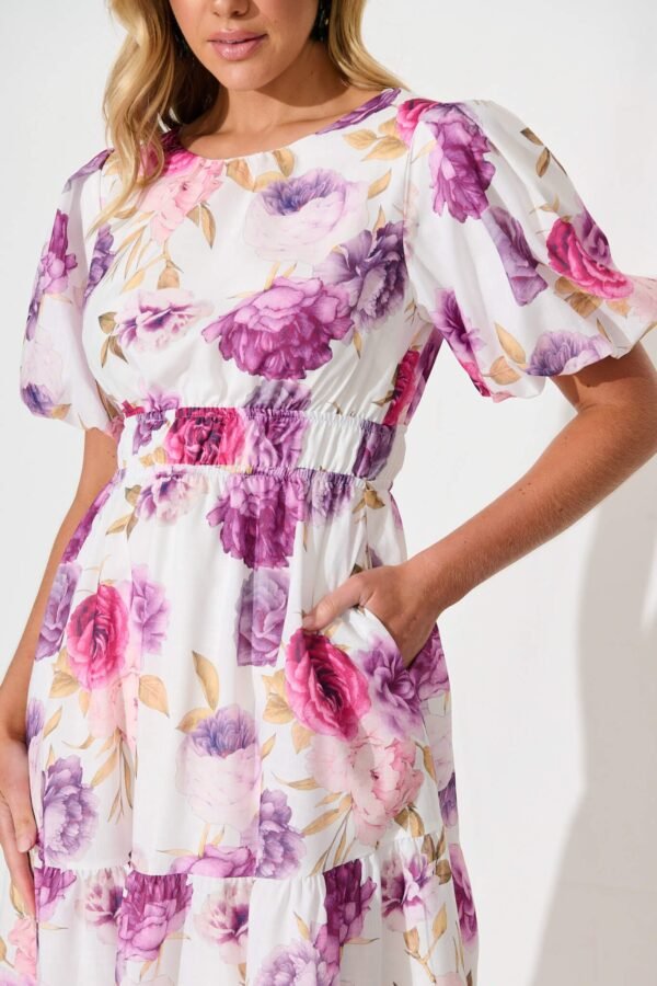 Midi Dress in Lilac Floral