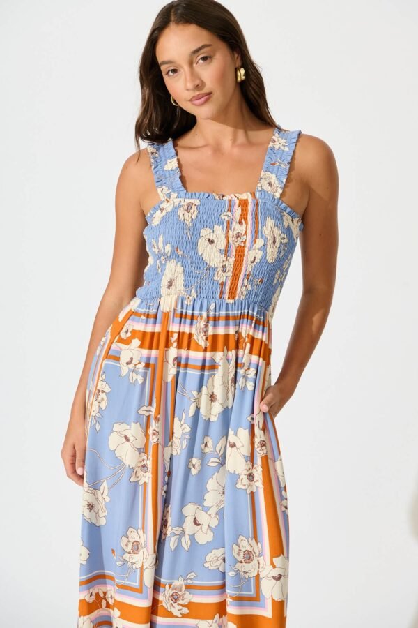 241114_StFrock_Milly_AM_2012322-9-BLU-CRM-FLO_0913.jpg Maxi Dress In Blue with Cream Flower
