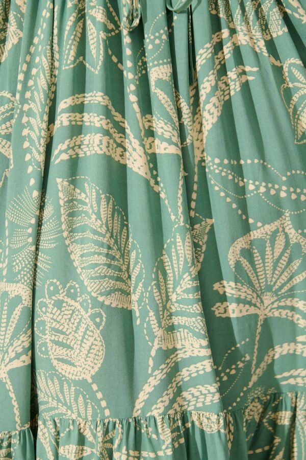 Midi Dress in Khaki Print