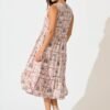 Midi Smock Dress in Blush Patchwork Palm Print