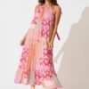 Midi Sundress in Pink Multi Patchwork