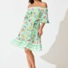 Dress in Green with Multi Fruit Print