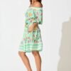 Dress in Green with Multi Fruit Print
