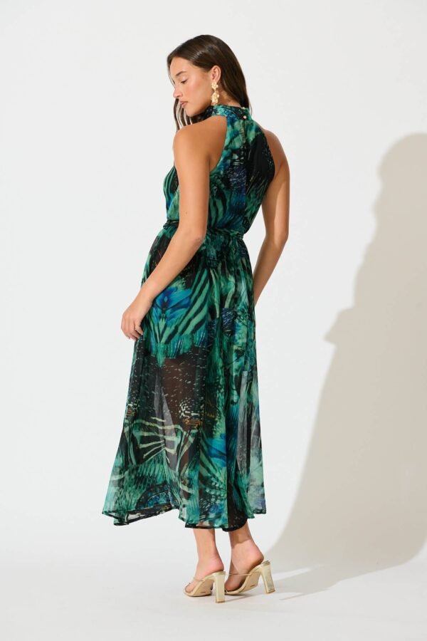 241114_StFrock_Milly_PM_LA0386-12SS-GRN-MUL_5947.jpg Halter Neck Maxi Dress in Green Multi Chiffon