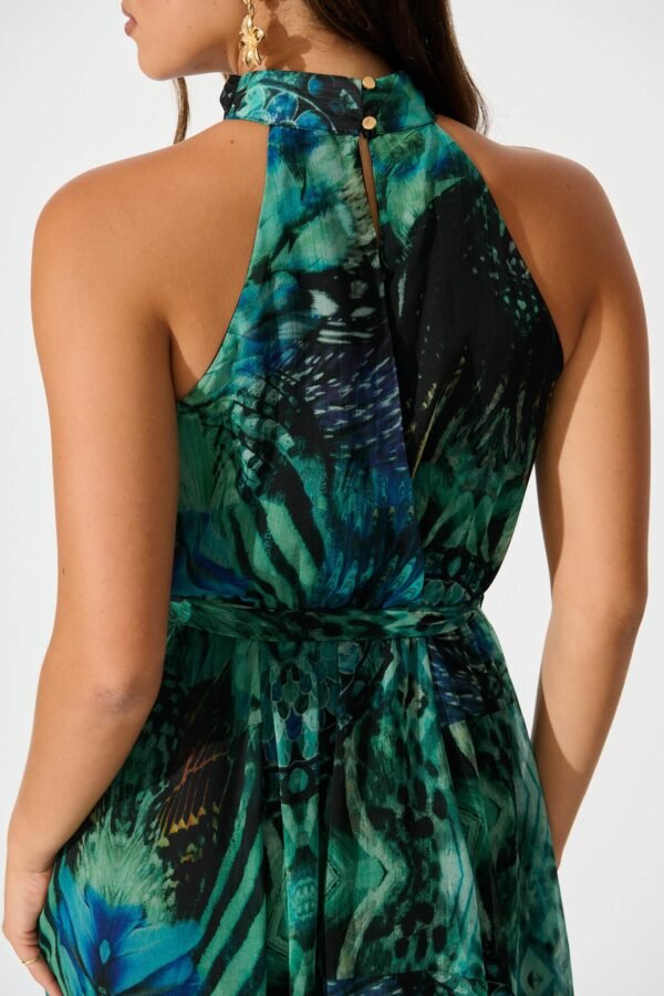 241114_StFrock_Milly_PM_LA0386-12SS-GRN-MUL_5957.jpg Halter Neck Maxi Dress in Green Multi Chiffon