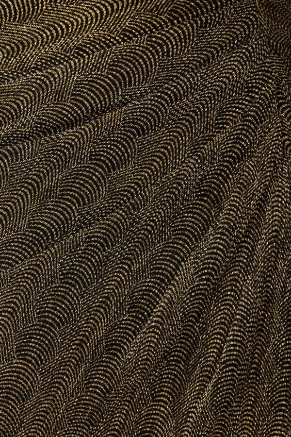 One Shoulder Maxi Dress in Black with Gold Lurex