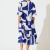 Dress In Navy Geo Print