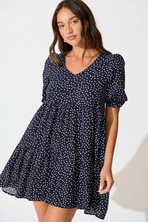 241114_StFrock_Milly_PM_VV10710-STF-NVY-DOT_0096.jpg Dress in Navy with White Spots