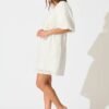 Dress in White Broderie Cotton