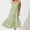 Maxi Sundress in Khaki Linen Blend