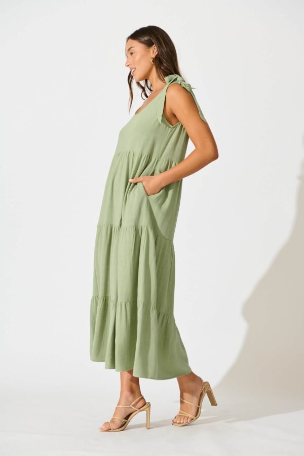 Maxi Sundress in Khaki Linen Blend