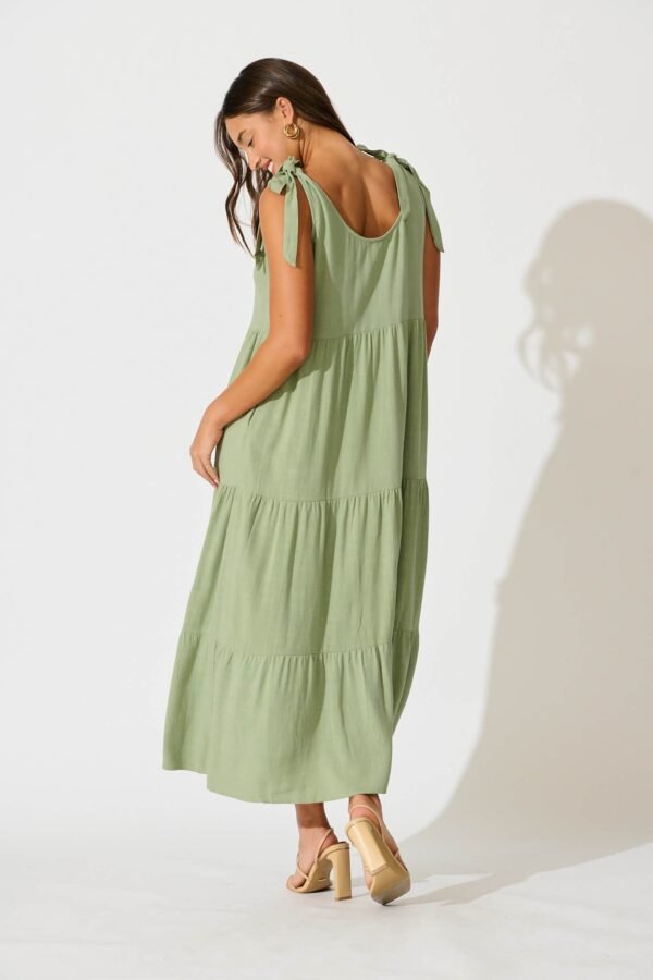Maxi Sundress in Khaki Linen Blend