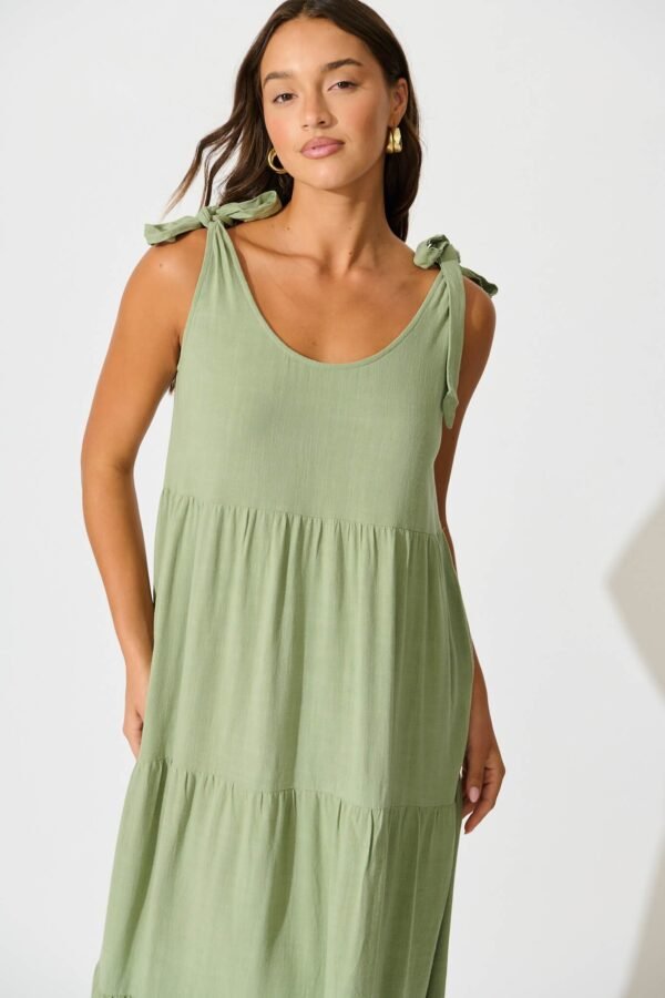 Maxi Sundress in Khaki Linen Blend