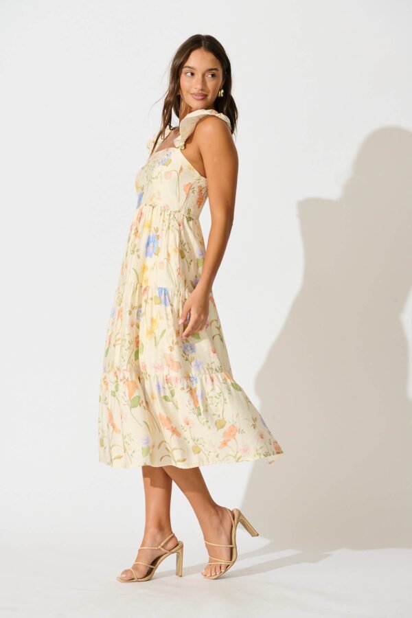 Midi Sundress in Cream Multi Floral