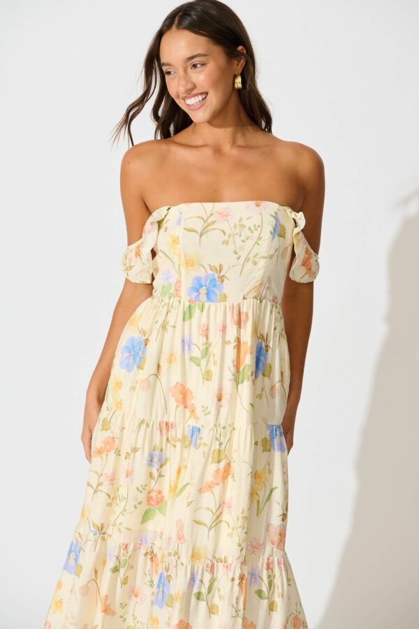 Midi Sundress in Cream Multi Floral