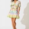Dress in Tropical Border Print Cotton