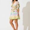 Dress in Tropical Border Print Cotton
