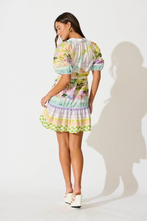 Dress in Tropical Border Print Cotton
