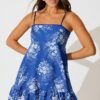 Sundress in Blue with White Floral