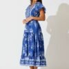 241121_StFrock_Milly_AM_S1283-428-BLU-WHT-FLO_0757.jpg Maxi Dress in Blue with White Floral