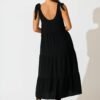 Maxi Sundress in Black Linen Blend