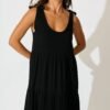 Maxi Sundress in Black Linen Blend
