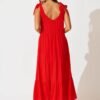 Maxi Sundress in Red Linen Blend