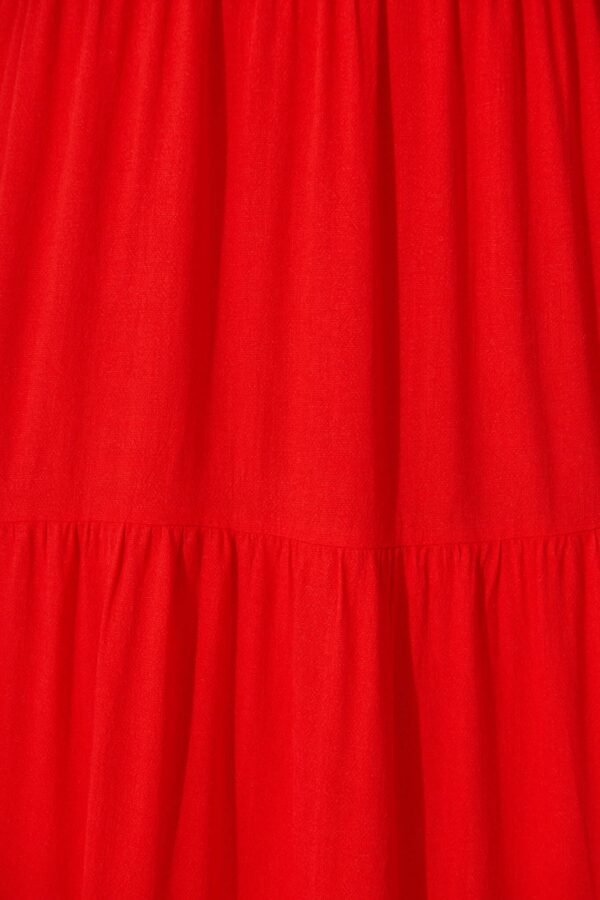 Maxi Sundress in Red Linen Blend