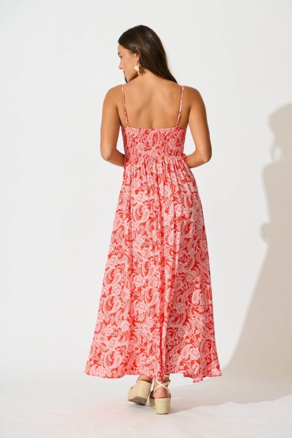 Maxi Sundress In Red Paisley