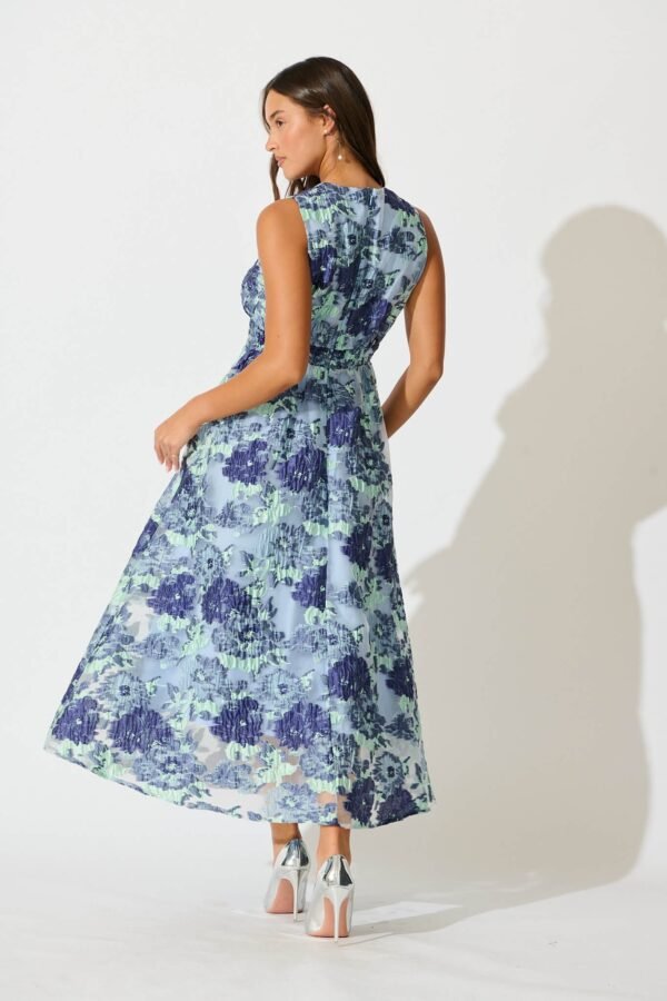 241121_StFrock_Milly_PM_80513-BLU-FLO_0654.jpg Maxi Dress in Blue Floral Organza Jaquard