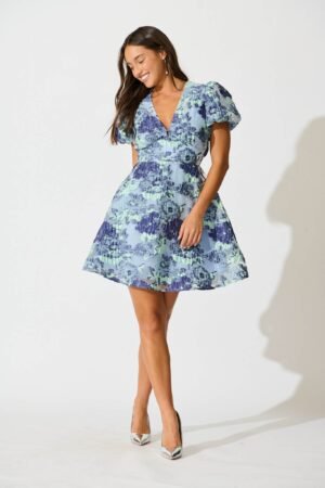 241121_StFrock_Milly_PM_80515-BLU-FLO_0615.jpg Dress in Blue Floral Organza Jacquard