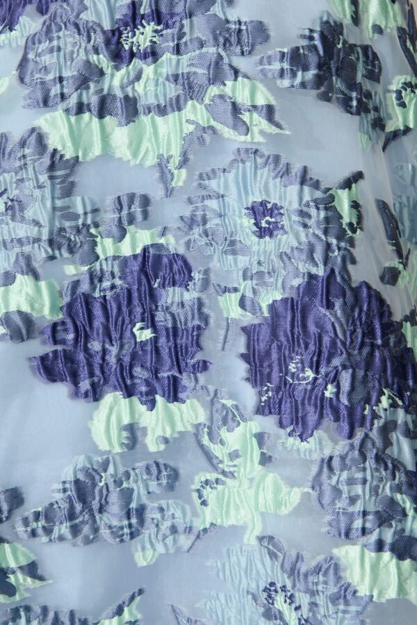 Dress in Blue Floral Organza Jacquard