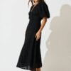 Maxi Dress In Black Broderie Cotton