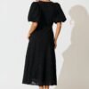 Maxi Dress In Black Broderie Cotton