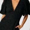 Maxi Dress In Black Broderie Cotton