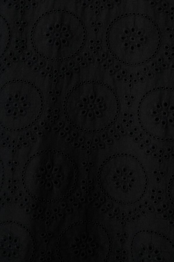 Maxi Dress In Black Broderie Cotton