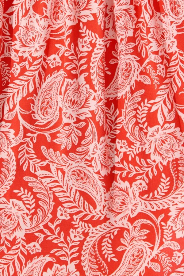 Dress in Red with White Paisley