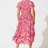 241126_StFrock_Phoebe_C24117452-RED-WHT_1069.jpg Midi Dress in Raspberry with White Print