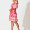 241126_StFrock_Phoebe_C24185569-RED-WHT_1008.jpg Dress in Raspberry with White Border Print
